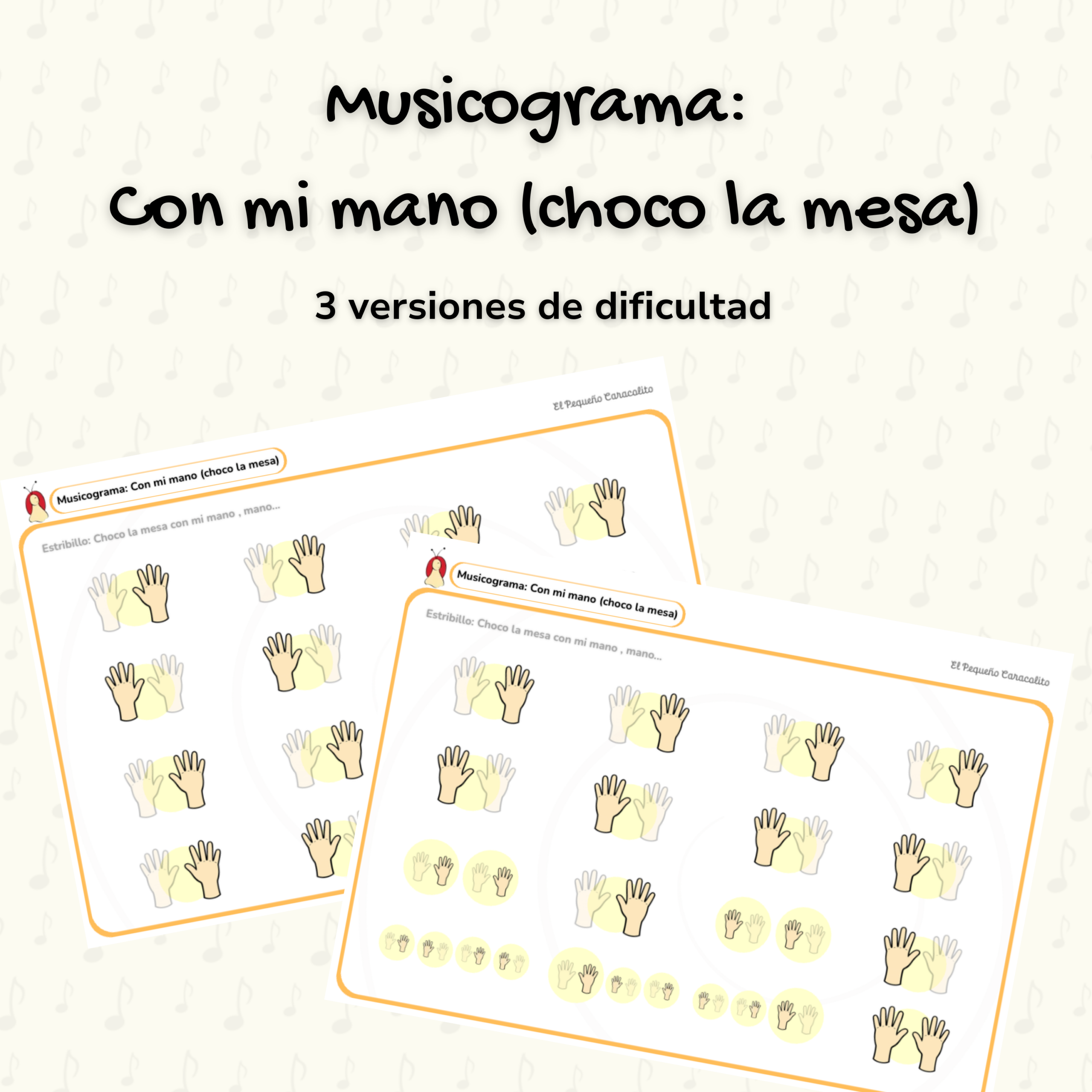 Musicograma: Con mi mano (choco la mesa) - PDF descargable